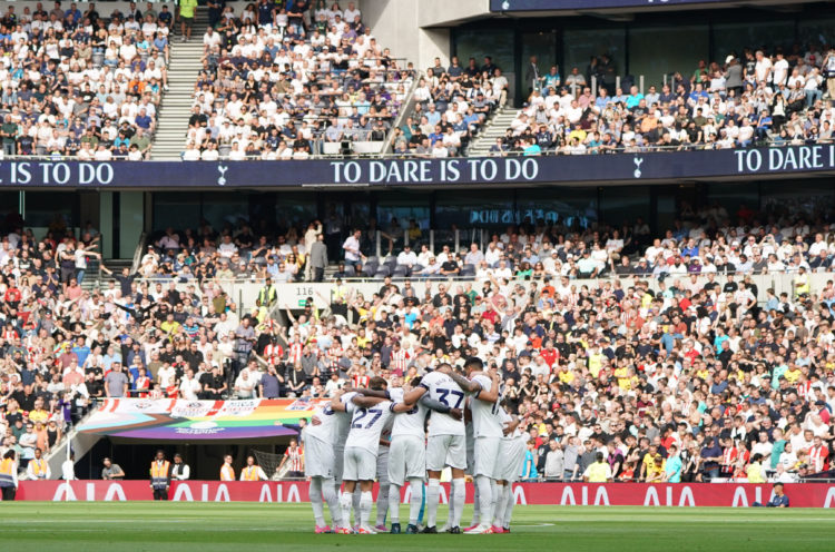 Tottenham players react as they complete stunning comeback against Sheffield