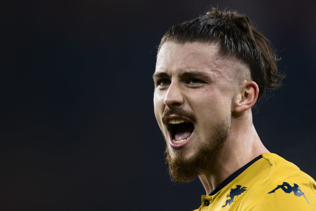 Radu Dragusin of Genoa CFC celebrates after scoring a goal