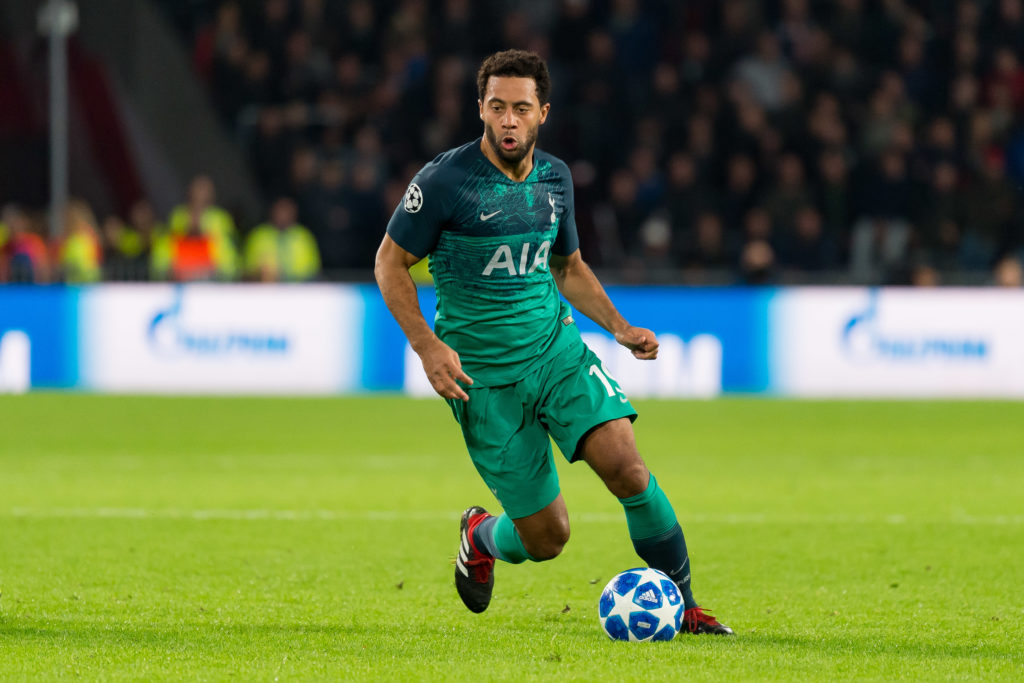 Mousa Dembele playing for Tottenham against PSV Eindhoven in the Champions League.