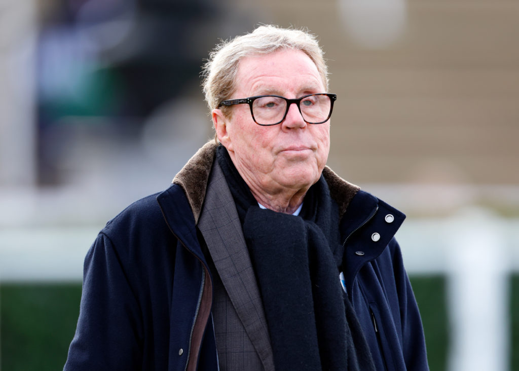 Harry Redknapp watches his horse 'Bowtogreatness' run in the Timeform Novices' Handicap Chase as he attends Festival Trials Day at Cheltenham Racecourse.