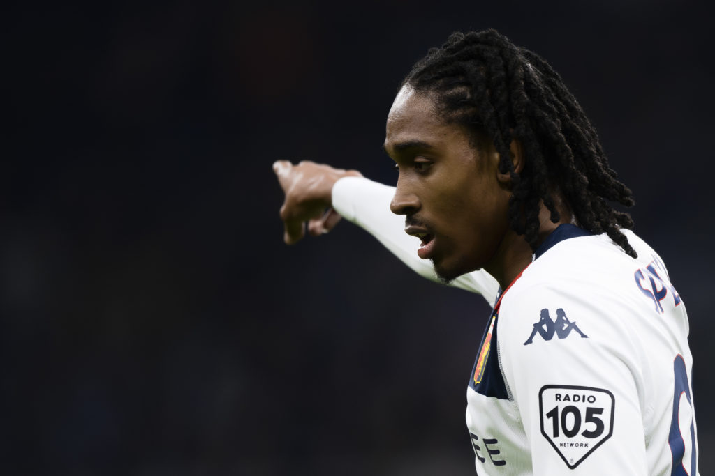 Djed Spence of Genoa CFC gestures during the Serie A