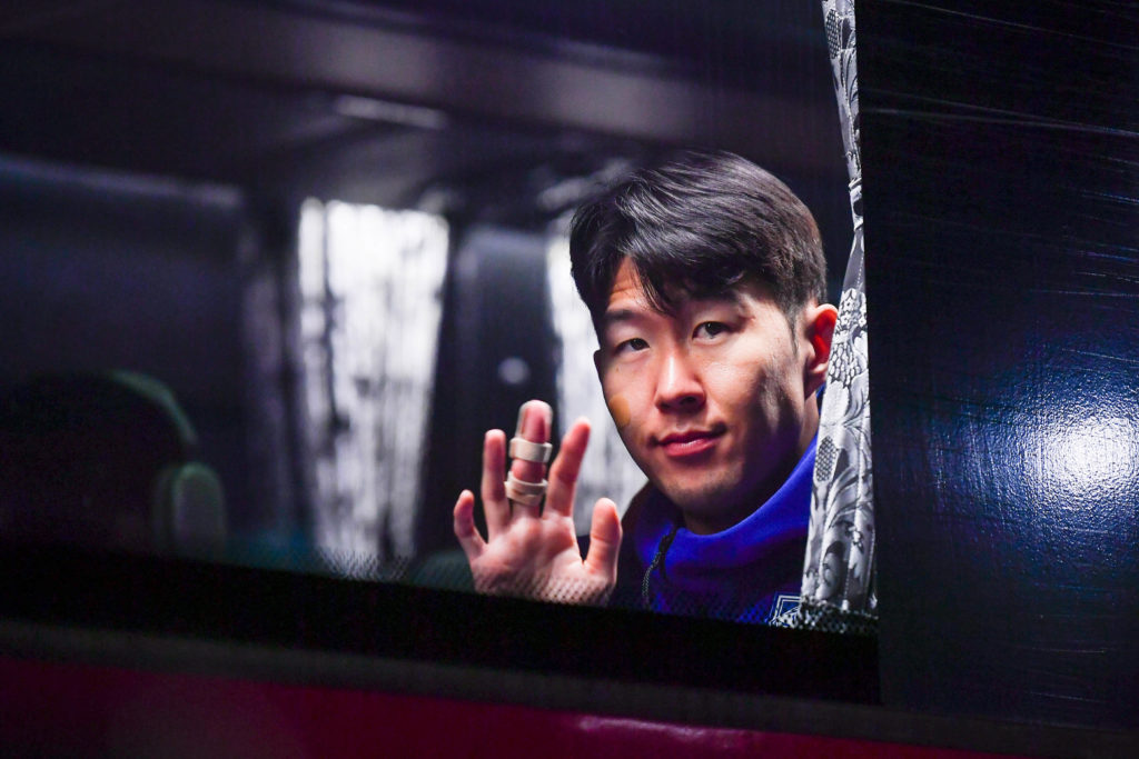 Son Heung-Min of South Korea arrives at Suvarnabhumi Airport