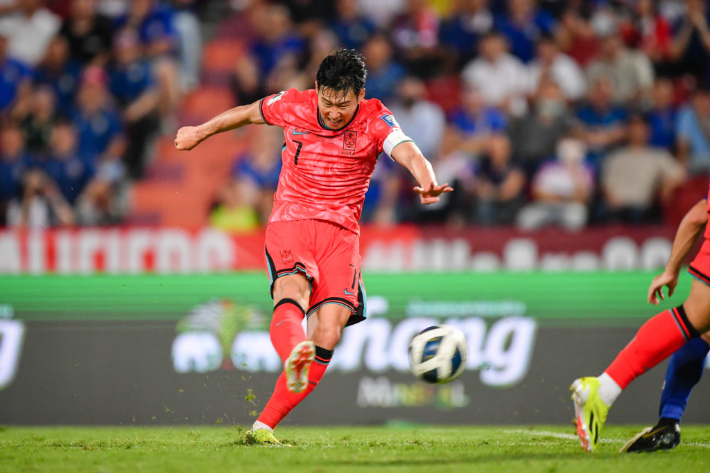 Son Heung-Min of South Korea seen in action during the Asian