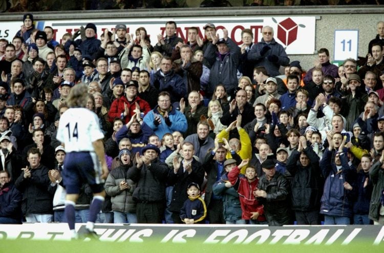 26 Dec 1999:  David Ginola is given a standing ovation from the Spurs   fans as he is substituted during the FA Carling Premier League match agains...
