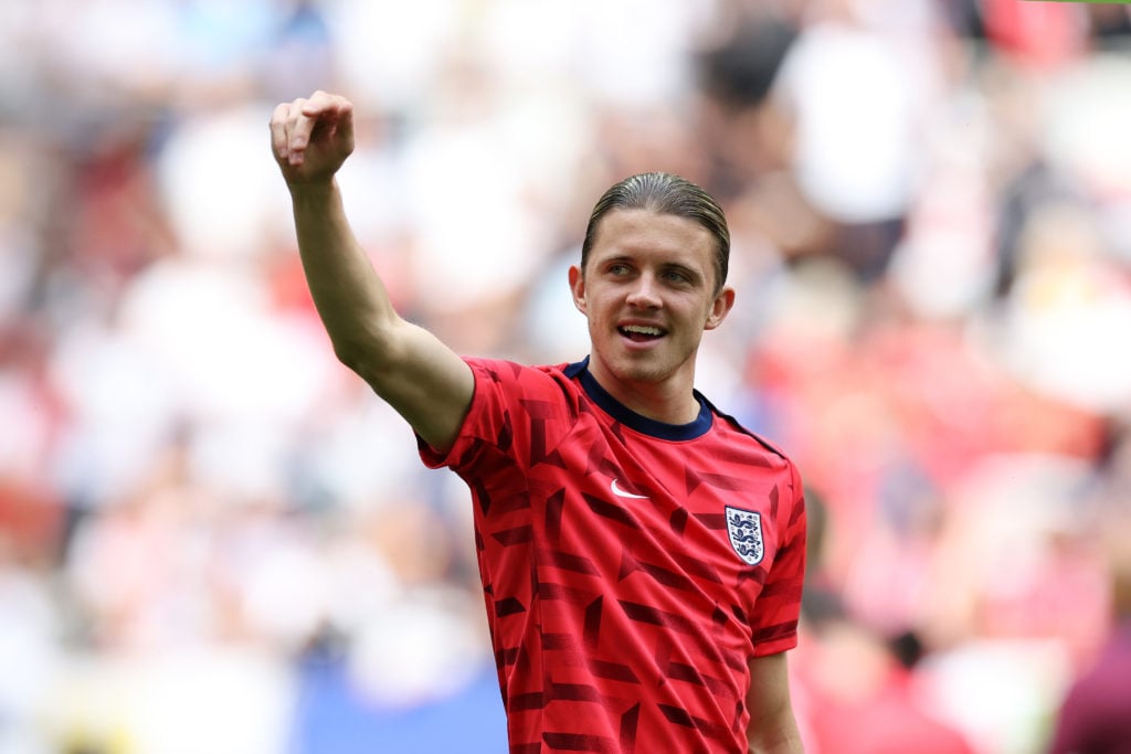 Conor Gallagher thanks the England fans after England vs Switzerland
