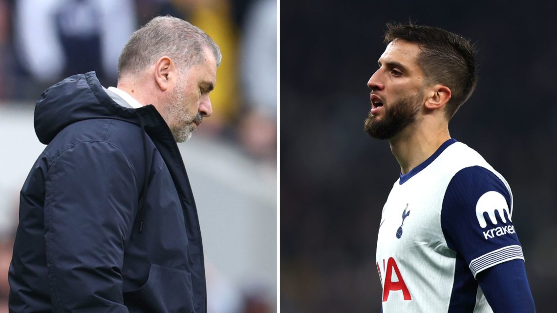 Split image of Ange Postecoglou and Rodrigo Bentancur.