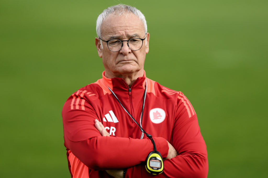 Claudio Ranieri, head coach of AS Roma, directs a training