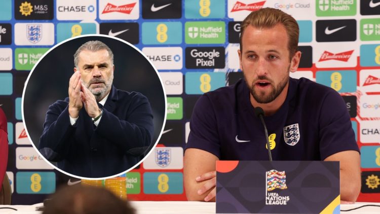 Lee Carsley, Interim Manager of England, and Harry Kane of England speak to the media during a press conference on September 06, 2024 in Maynooth, ...