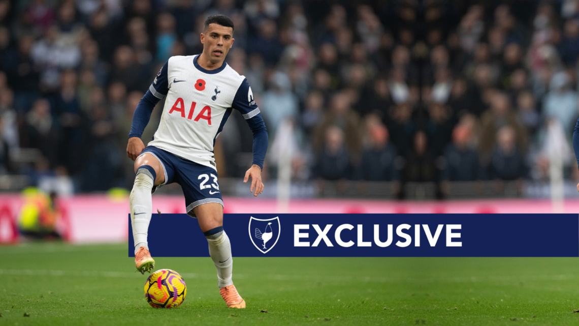 Pedro Porro dribbling a football in a Tottenham kit The Spurs News exclusive