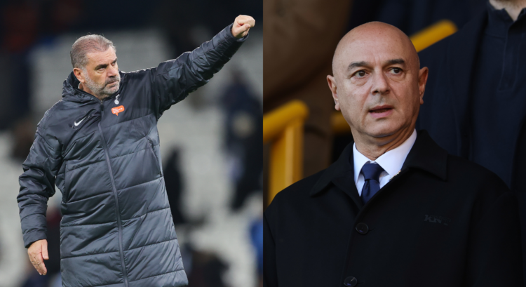 An image featuring Ange Postecoglou and Daniel Levy.