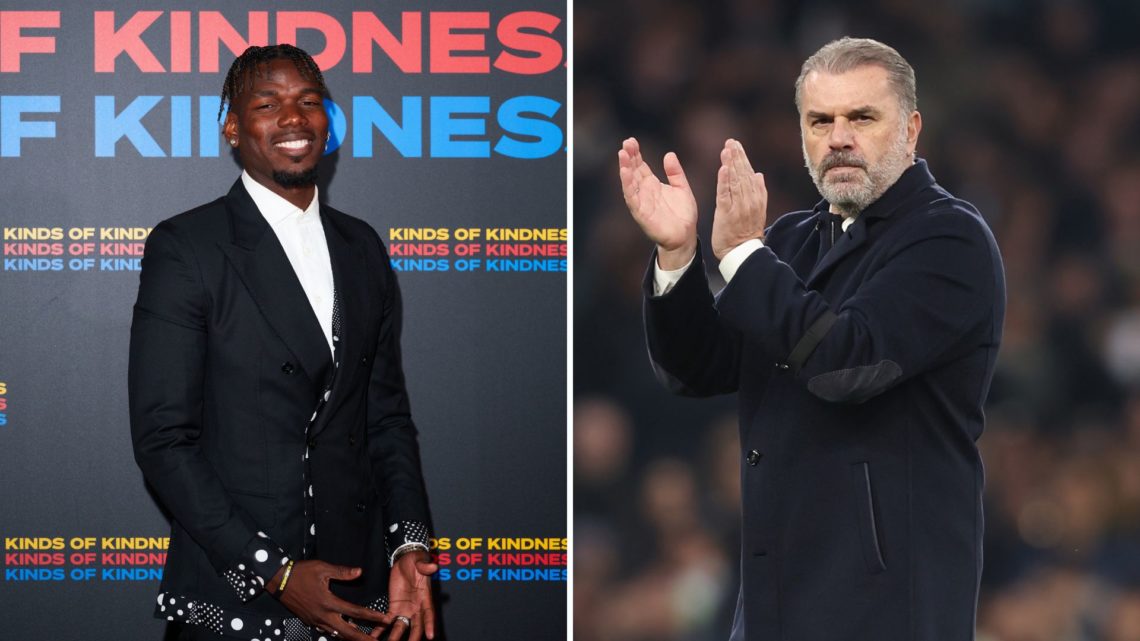 Split image of Paul Pogba and Ange Postecoglou.