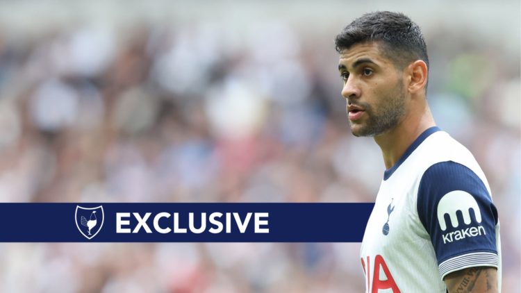 Tottenham Hotspur's Cristian Romero during the Premier League match between Tottenham Hotspur FC and Arsenal FC at Tottenham Hotspur Stadium on Sep...