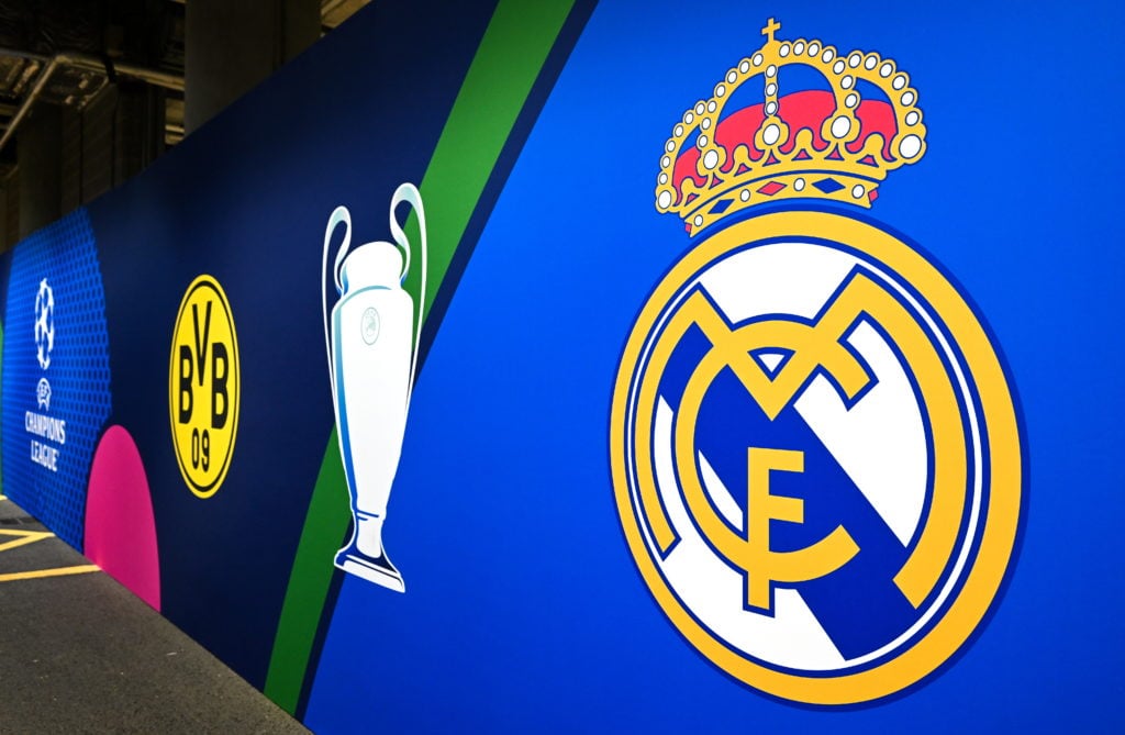 Real Madrid crest on wall