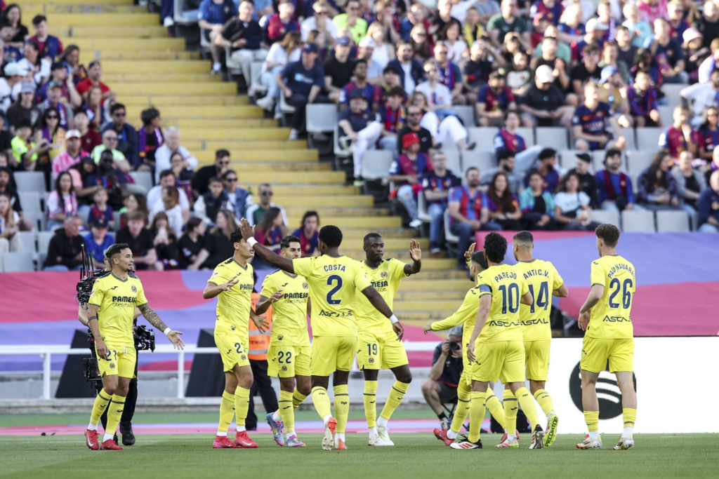 Villarreal players celebrating goal