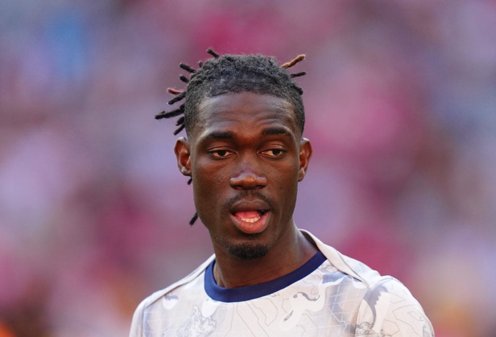 Tottenham midfielder Yves Bissouma during warm-up