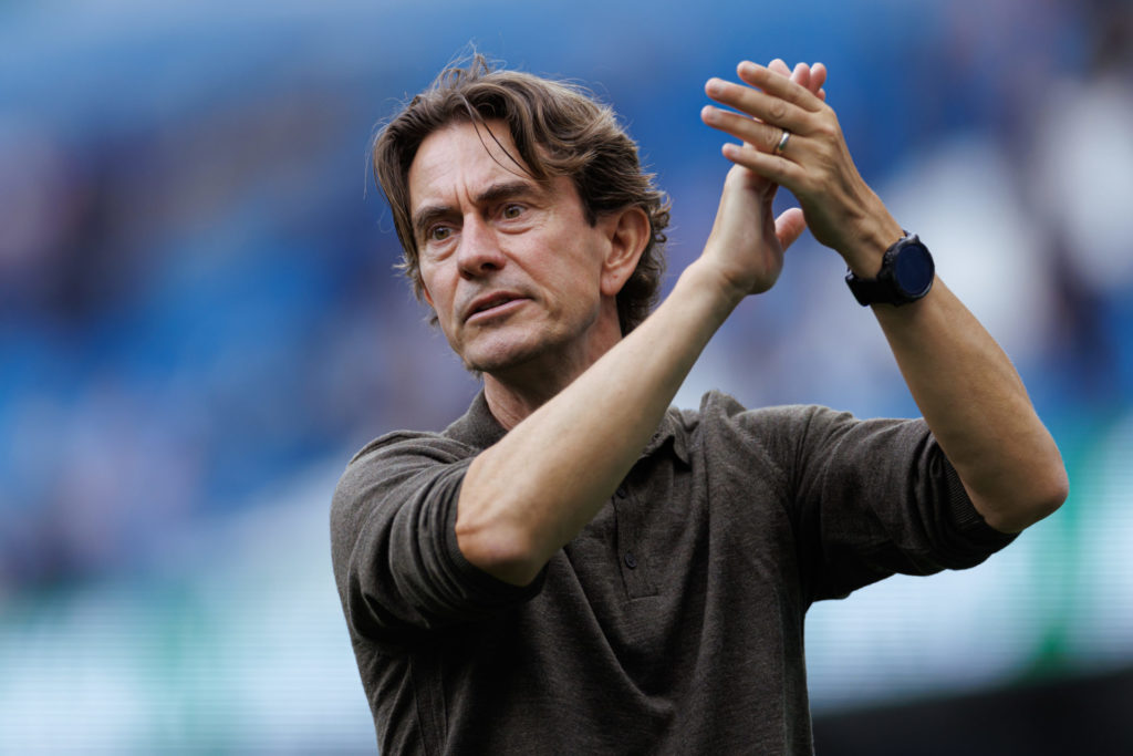 Tottenham manager Thomas Frank clapping