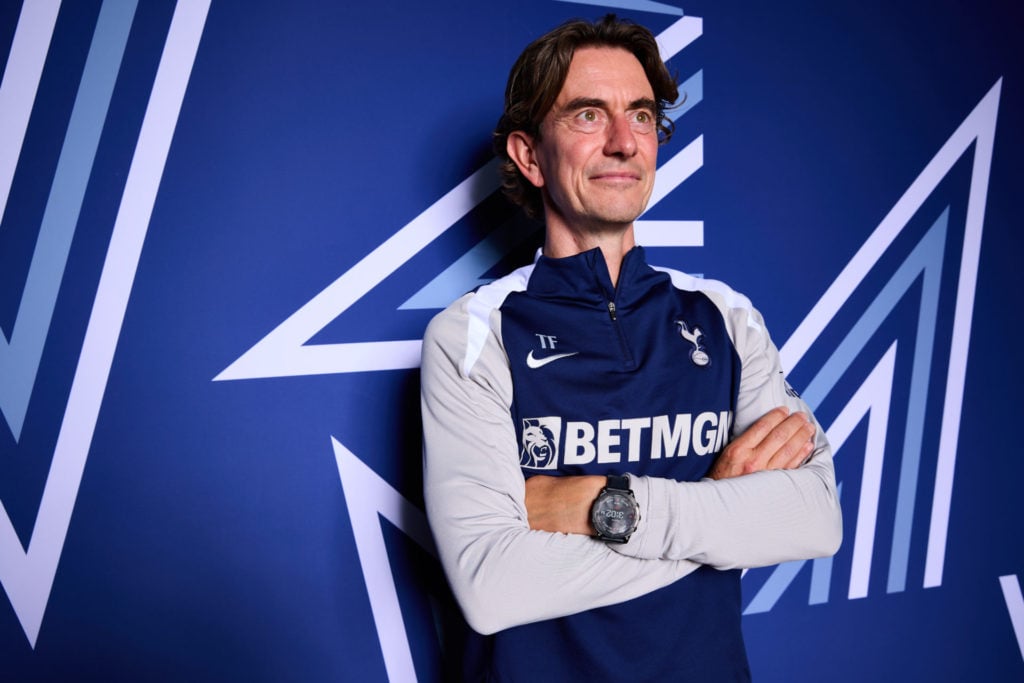 Tottenham manager Thomas Frank posing