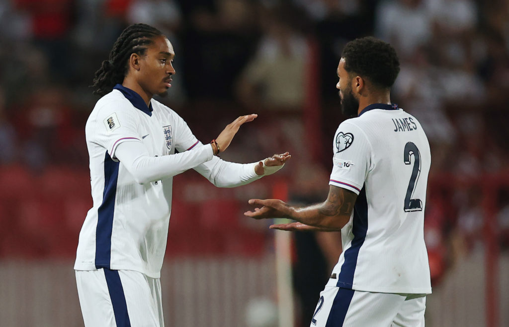 Djed Spence making his England debut against Serbia in a World Cup qualifier.