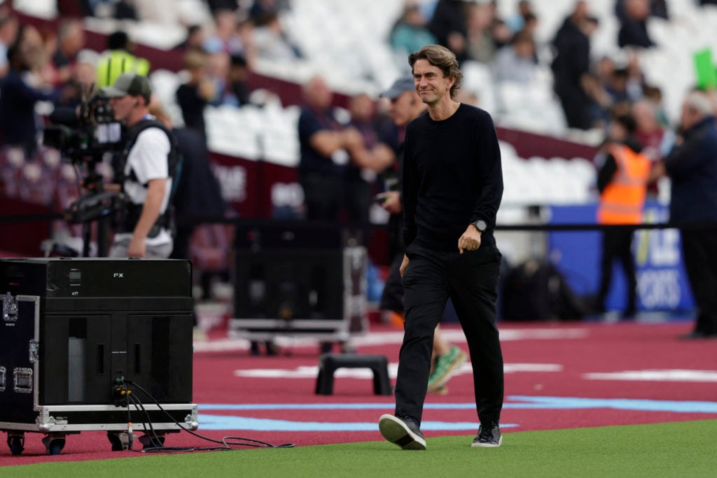 Tottenham manager Thomas Frank smiling