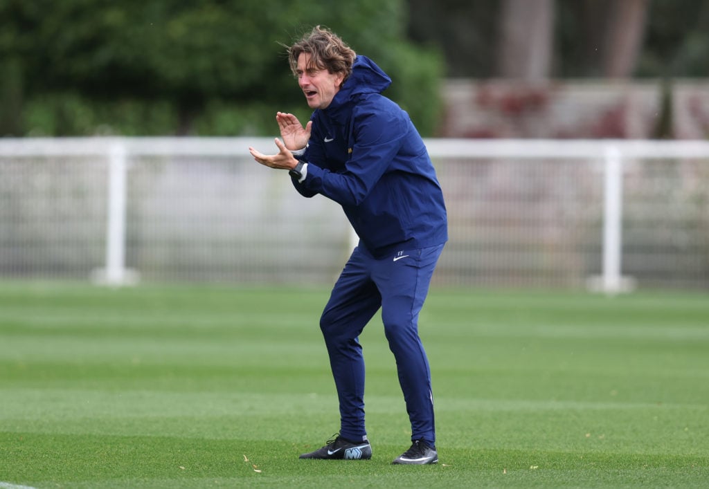 Tottenham Hotspur manager Thomas Frank during Tottenham Hotspur's Training Session at Tottenham Hotspur Training Centre.
