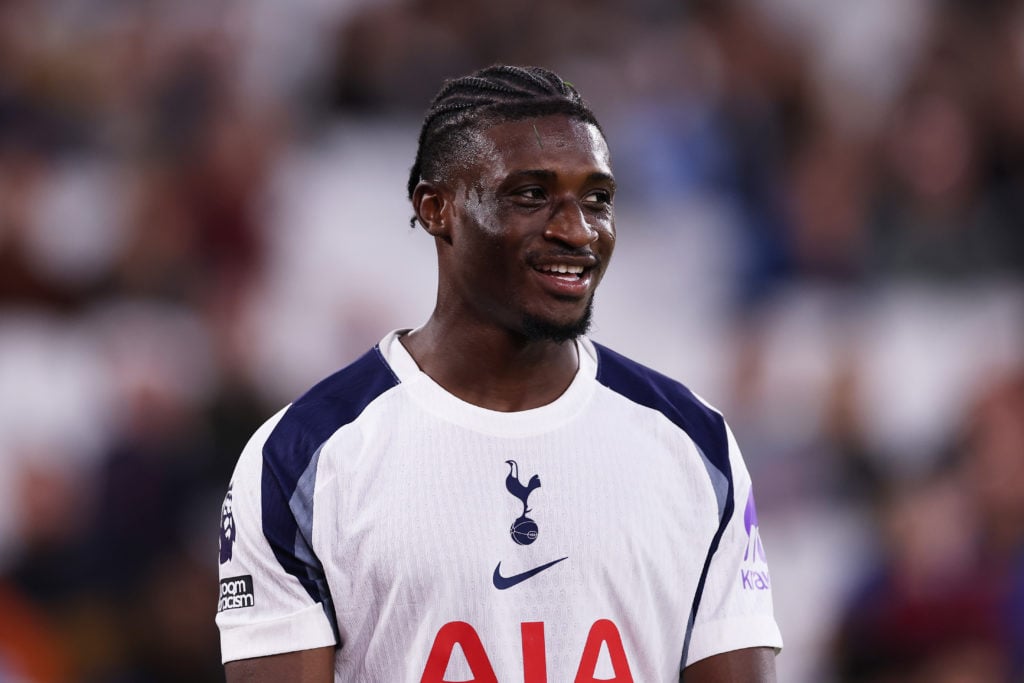 Mohammed Kudus smiles during West Ham United v Tottenham Hotspur in the Premier League