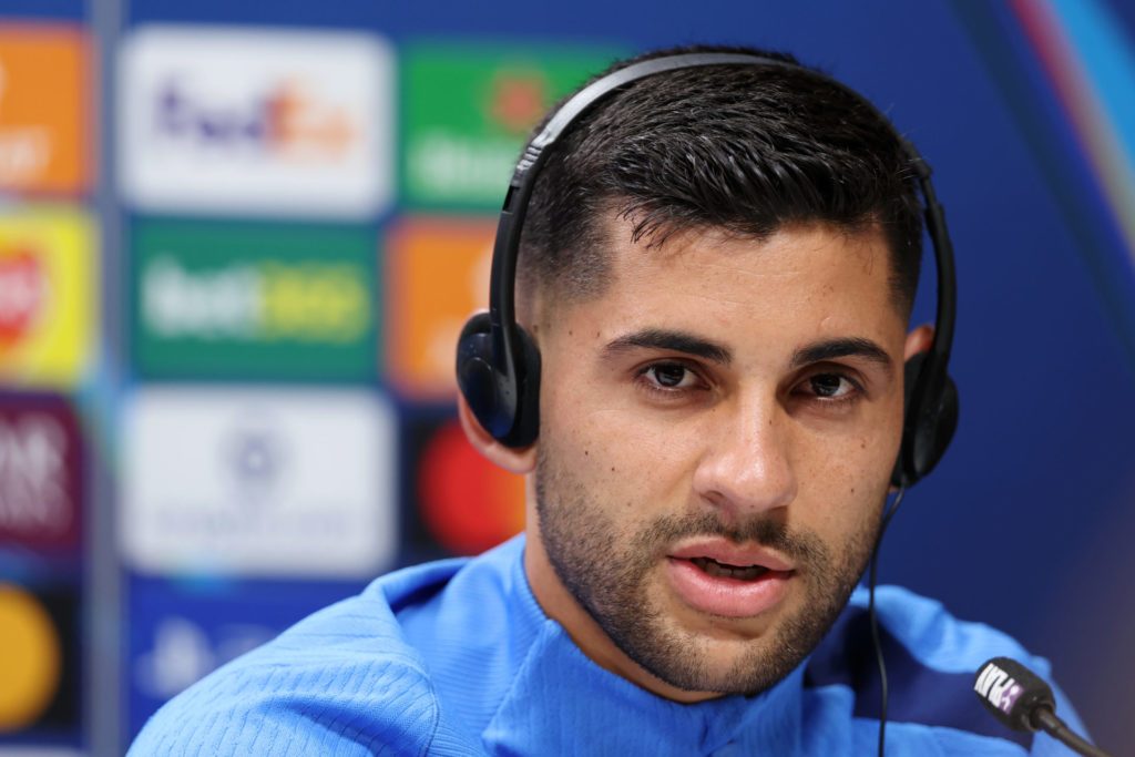 Tottenham defender Cristian Romero speaking at press conference