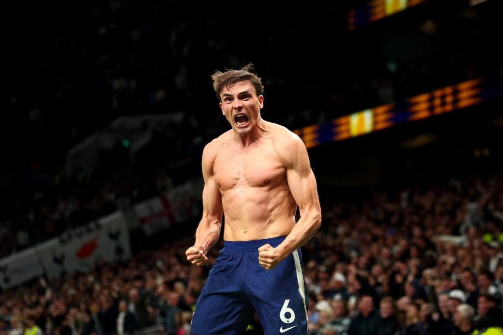 Joao Palhinha celebrates during Tottenham Hotspur v Wolverhampton Wanderers - Premier League