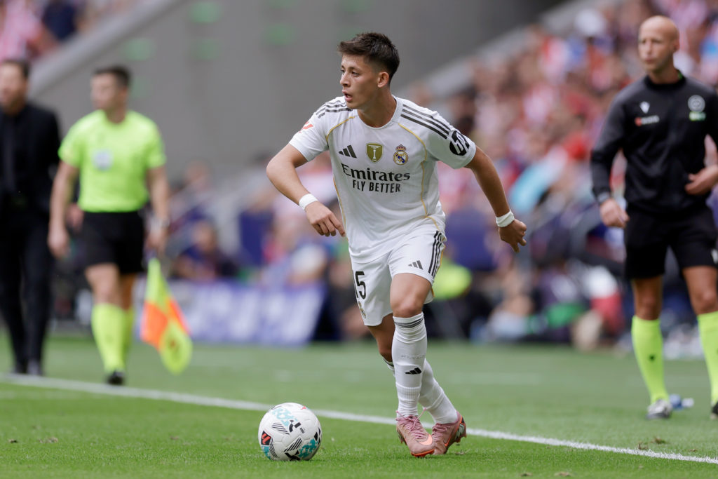 Real Madrid star Arda Guler on the ball