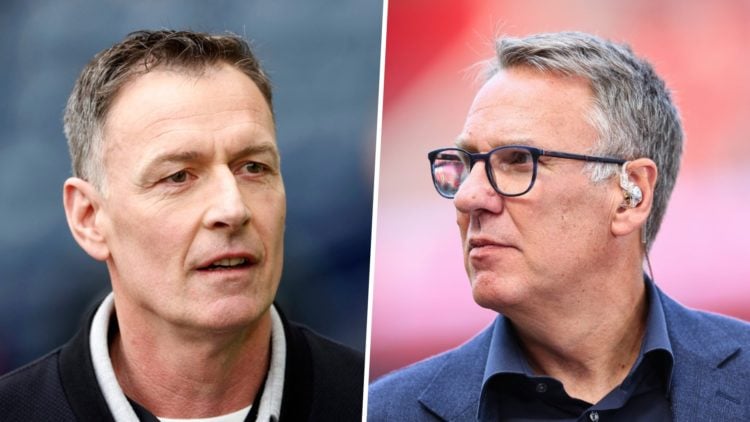 Picture one Chris Sutton working as a pundit in the Scottish Cup. Picture two Paul Merson working as a pundit between in the Premier League.
