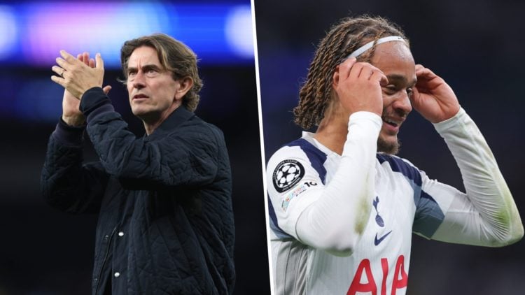 Thomas Frank applauds after Tottenham Hotspur v Villarreal CF - UEFA Champions League 2025/26 League Phase MD1. Xavi Simons during Tottenham Hotspu...