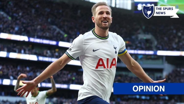 Tottenham striker Harry Kane celebrating goal against Chelsea