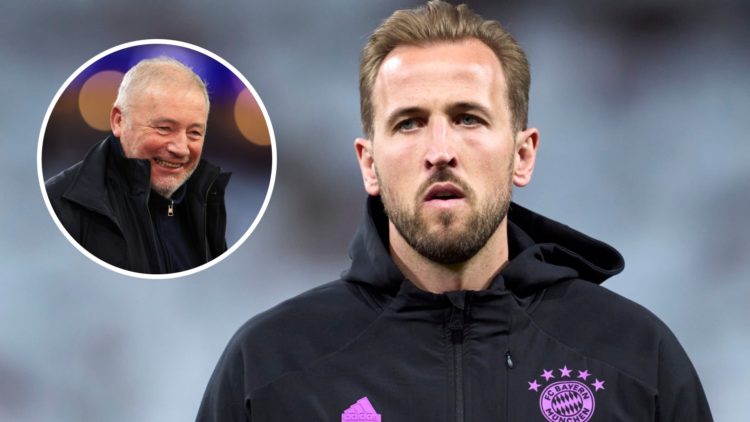 Harry Kane before Bayern Munich against Real Madrid in the Champions League. inset, Ally McCoist working as a pundit in the Champions League.
