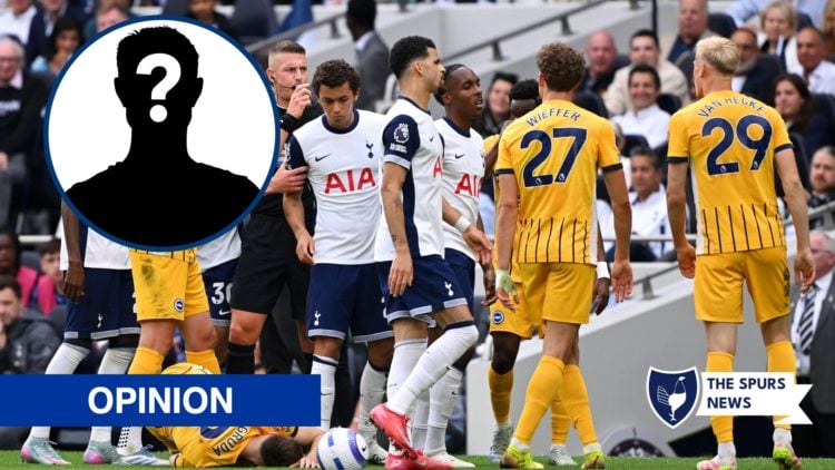 Tottenham and Brighton players clash, inset mystery player