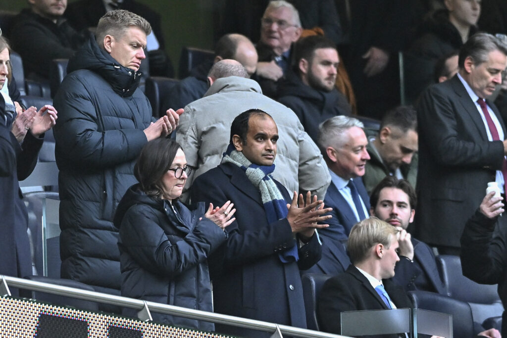Johan Lange, sporting director of Tottenham Hotspur and Vinai Venkatesham, Chief Executive Officer of Tottenham Hotspur during the Premier League match between Tottenham Hotspur and West Ham United at Tottenham Hotspur Stadium.