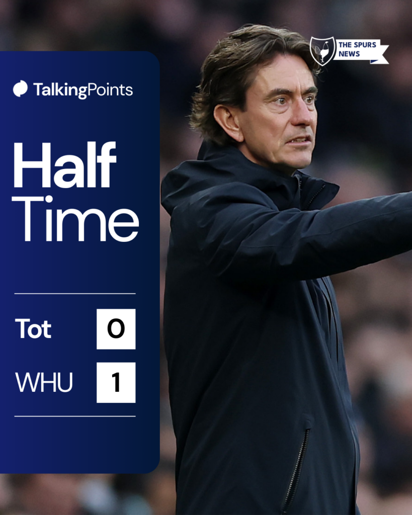 HT: Tottenham 0-1 West Ham