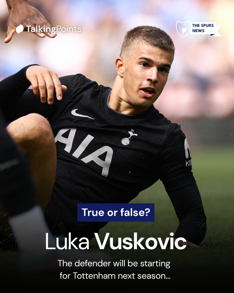 Luka Vuskovic of Tottenham Hotspur during the pre-season friendly match between Reading and Tottenham Hotspur