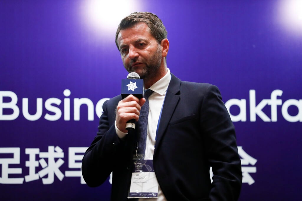 Former Tottenham manager Tim Sherwood speaking at an event.