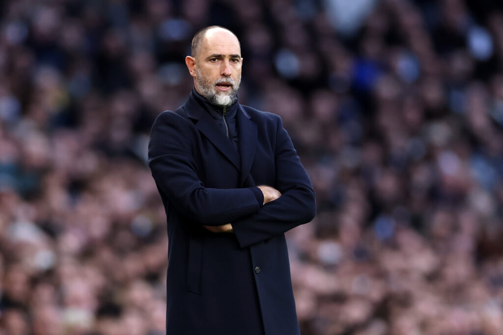 Igor Tudor, Manager of Tottenham Hotspur, looks on during the Premier League match between Tottenham Hotspur and Arsenal at Tottenham Hotspur Stadium