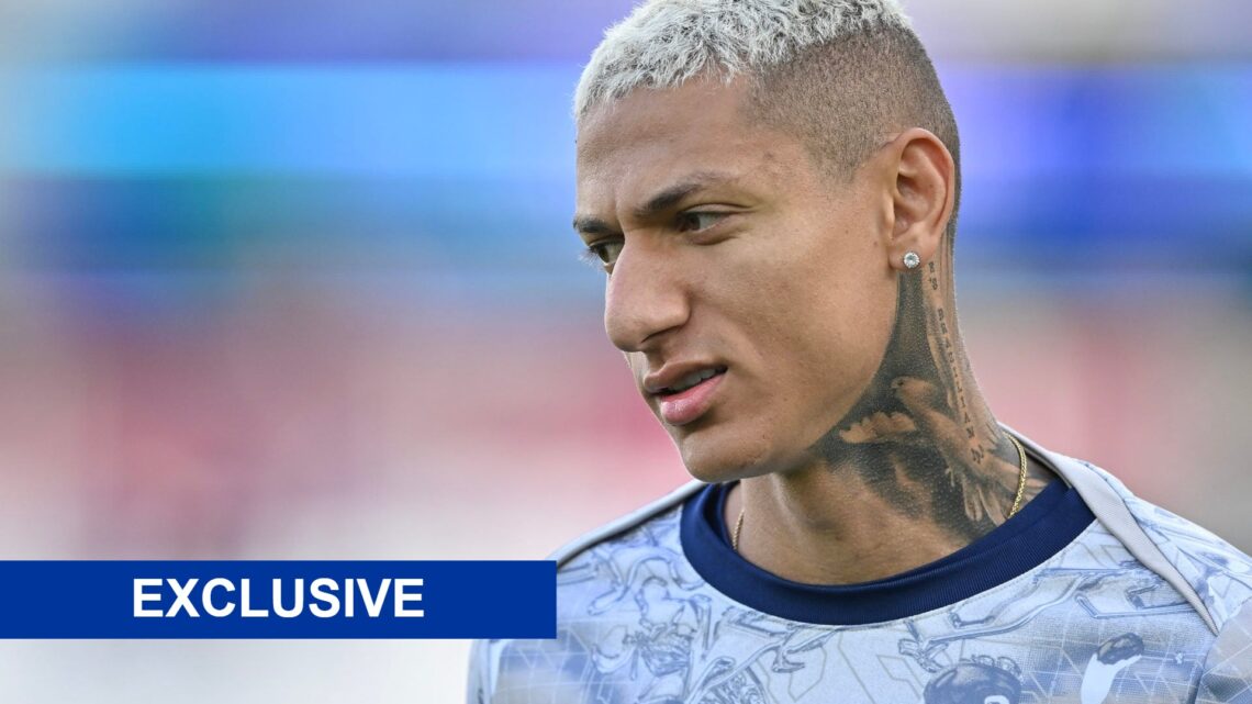 Richarlison in a Tottenham training session.