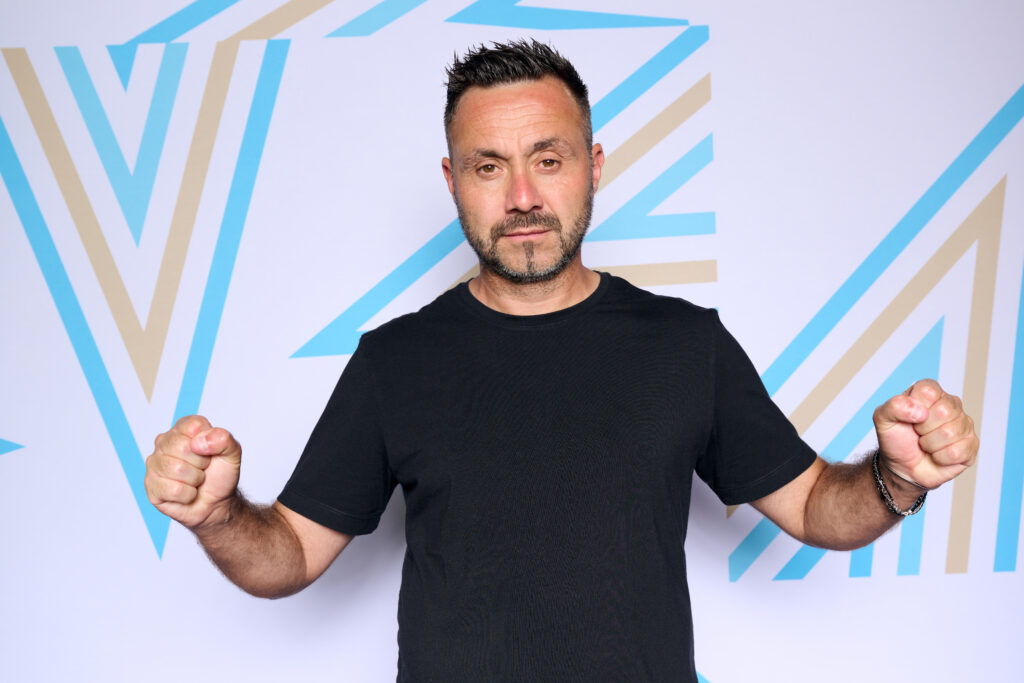 Coach Roberto De Zerbi of Olympique de Marseille poses for a portrait during the official UEFA Champions League 2025/26 portrait session on August 12, 2025 in Marseille.