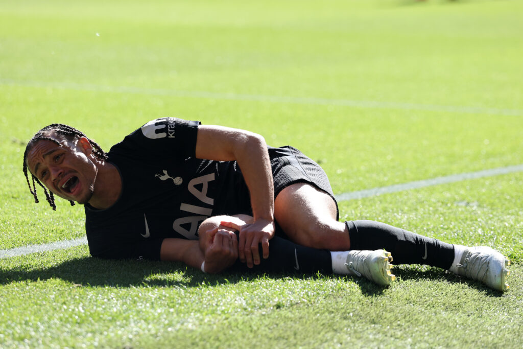 Tottenham star Xavi Simons looks distraught vs Wolves